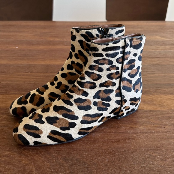 Aquatalia Leopard Calf Hair Ankle Boots Italian Size 8 Brand New - Picture 6 of 8